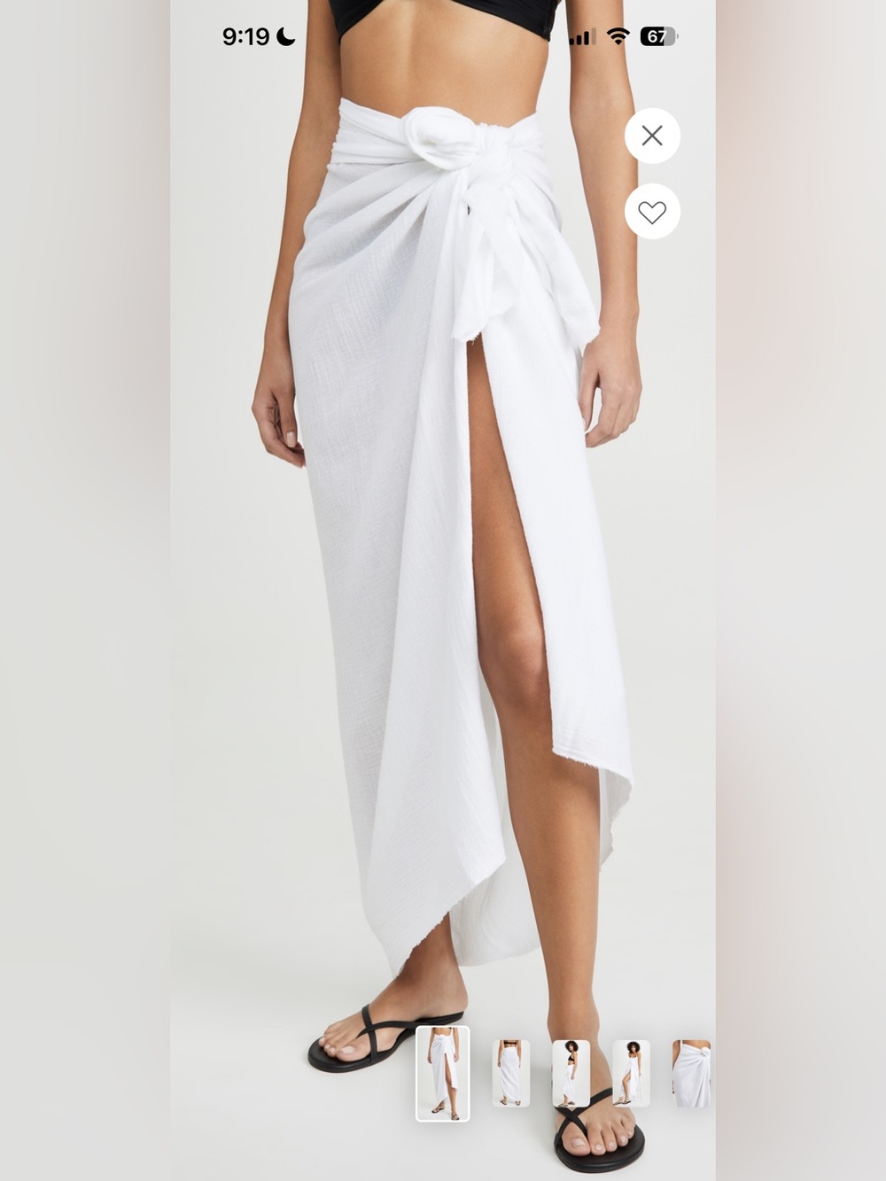 Mikoh Toyama White Wrap Sarong with High Side Slit | OS